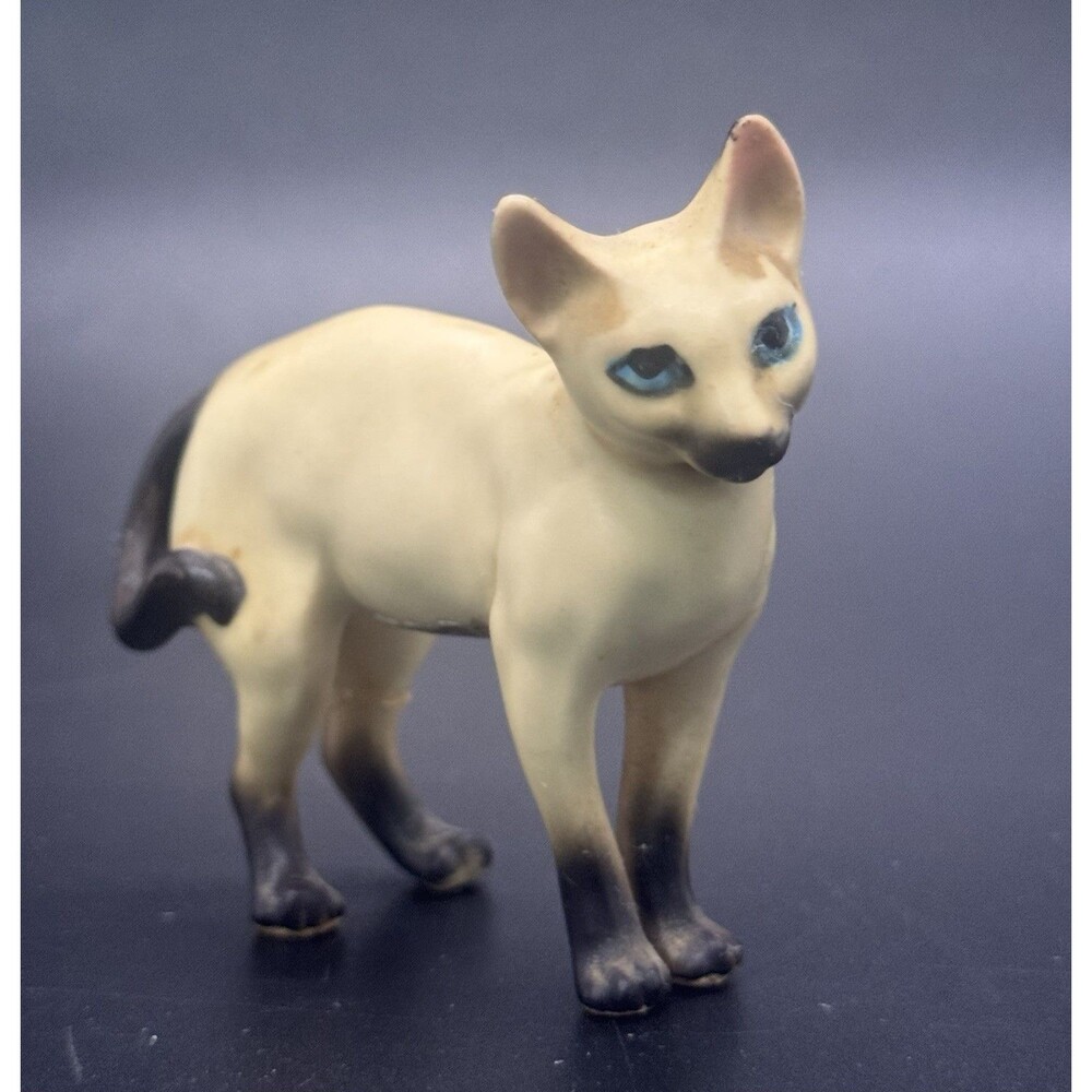 Vintage 1960’s Lipper & Man Siamese Cat Figurine 2.5” MCM Ceramic Japan